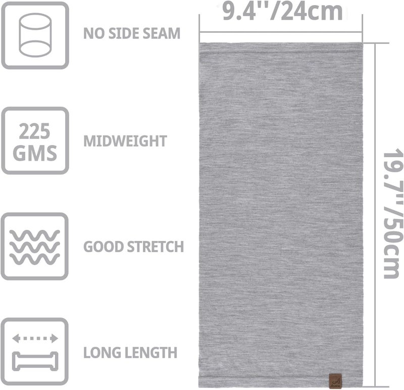 ACUSHLA 100% Merino Wool Neck Gaiter for Men & Women Ski Face Mask Winter Scarf Neck Warmer All Weather, Midweight Maple Leaf - Image 5